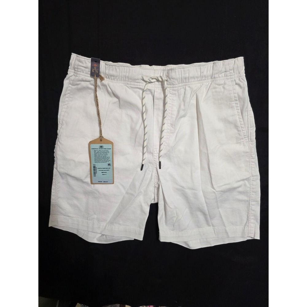 Faherty Men S White Essential Drawstring Shorts 6.5 Inch Inseam NWT! Sustainable